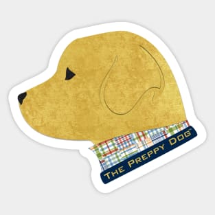 Preppy Dog Madras Golden Retriever Sticker